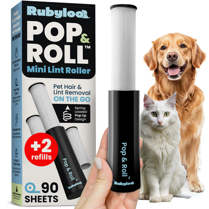 Rubyloo Retractable Mini Lint Roller & Refills